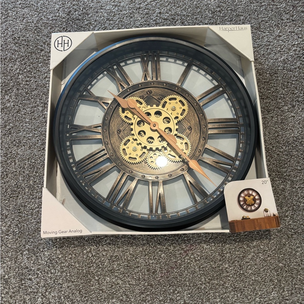 Harper Black and Gold Gear Wall Clock buyer pays shipping